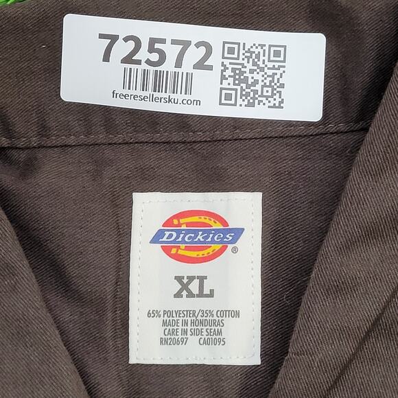 DICKIES Button Shirt XL 26x32 Brown Extra-Baggy - Picture 6 of 12